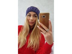 Milano fleecová čepice K203 light beige+violet 1