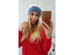 Milano fleecová čepice K203 ecru+jeans 1