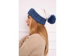 Milano fleecová čepice K203 ecru+jeans 3