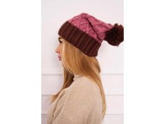 Milano fleecová čepice K203 tmavě růžová+hnědá 4