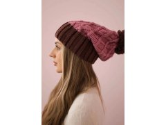 Milano fleecová čepice K203 tmavě růžová+hnědá 6