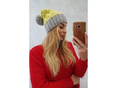 Milano fleecová čepice K203 žlutá+šedá 2