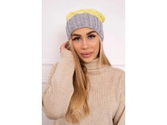 Milano fleecová čepice K203 žlutá+šedá 3