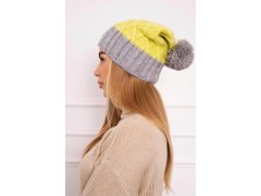 Milano fleecová čepice K203 žlutá+šedá 4