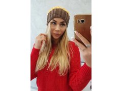 Milano fleecová čepice K203 žlutá+mocca 1