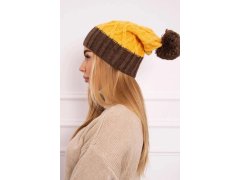 Milano fleecová čepice K203 žlutá+mocca 4