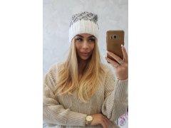 Milano fleecová čepice K203 grey melange+ecru 1