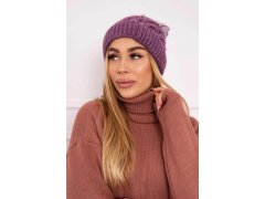 Fleecová čepice Ilona K218 fialová+bílá 2