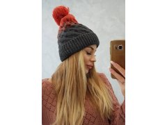 Fleecová čepice Ilona K218 graphite+red 1