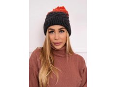 Fleecová čepice Ilona K218 graphite+red 2