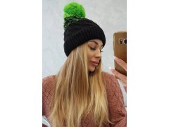 Fleecová čepice Ilona K218 černá+zelená 1