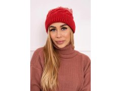 Fleecová čepice Ilona K218 malpberry+ecru 4