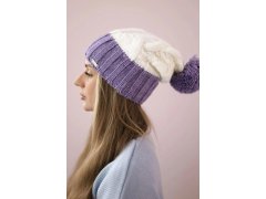 Paris fleecová čepice K212 bílá+fialová 6