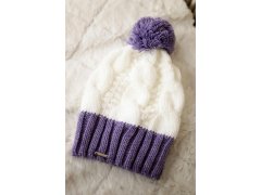 Paris fleecová čepice K212 bílá+fialová 7