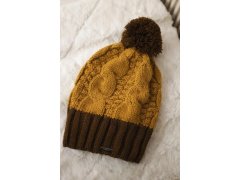 Fleecová čepice Paris K212 hořčicová+hnědá 7