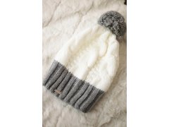 Paris fleecová čepice K212 bílá+šedá 7