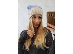 Paris fleecová čepice K212 modrá+béžová 1