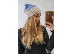 Paris fleecová čepice K212 modrá+béžová 2