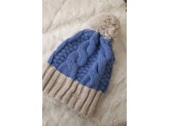 Paris fleecová čepice K212 modrá+béžová 7