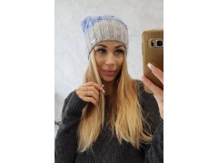 Paris fleecová čepice K212 modrá+šedá 1