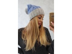 Paris fleecová čepice K212 modrá+šedá 2