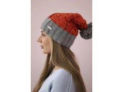 Paris fleecová čepice K212 červená+šedá 6