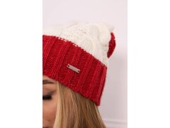 Čepice Paris fleece K212 ecru+bordeaux 5