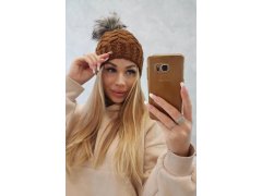 Fleecová čepice Daria K217 světle hnědá 2