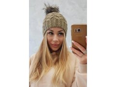 Fleecová čepice Daria K217 light khaki 2