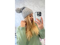 Fleecová čepice Paulina K227 šedá 1