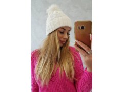Fleecová kostkovaná čepice K226 bílá 1