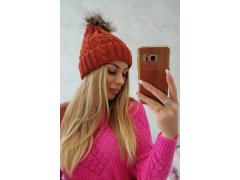 Fleecová kostkovaná čepice K226 červená 1