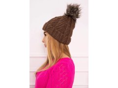 Fleecová kostkovaná čepice K226 mocca 3