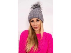 Fleecová kostkovaná čepice K226 tmavě šedá 2