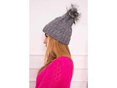 Fleecová kostkovaná čepice K226 tmavě šedá 3