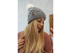 Fleecová čepice Alice K248 šedá+bílá 1