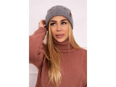 Fleecová čepice Alice K248 šedá+bílá 2