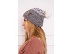 Fleecová čepice Alice K248 šedá+bílá 3
