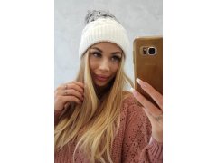 Fleecová čepice Alice K248 bílá+šedá 1