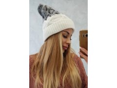 Fleecová čepice Alice K248 bílá+šedá 2