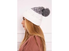 Fleecová čepice Alice K248 bílá+šedá 3