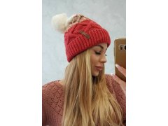 Fleecová čepice Alice K248 malpberry+ecru 1