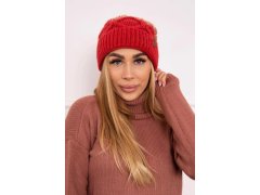 Fleecová čepice Alice K248 malpberry+ecru 2