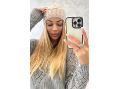 Fleecová čepice Justyna K253 light beige 1