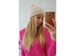 Fleecová čepice Marta K231 light beige 1
