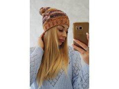 Fleecová čepice Klaudia K255 oranžová+žlutá 2