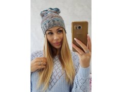 Fleecová čepice Klaudia K255 marine+grey 1