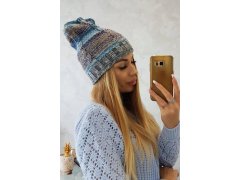 Fleecová čepice Klaudia K255 marine+grey 2