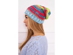 Fleecová čepice Klaudia K255 žlutá neon+modrá 3