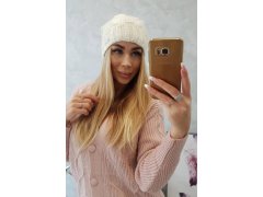 Fleecová čepice Carolina K243 ecru 1